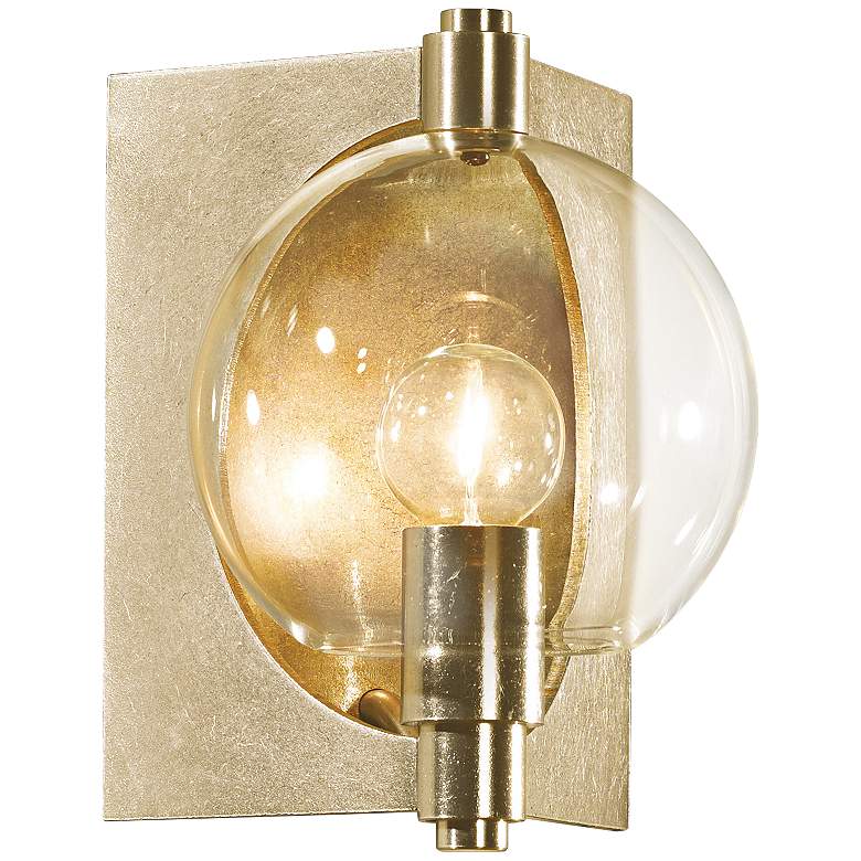 Image 1 Hubbardton Forge Pluto Clear 8 3/4"H Gold Wall Sconce