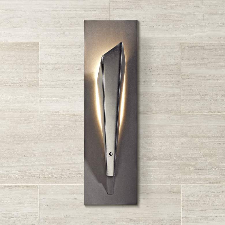 Image 1 Hubbardton Forge Quill 15 1/2 inch High Platinum LED Wall Sconce