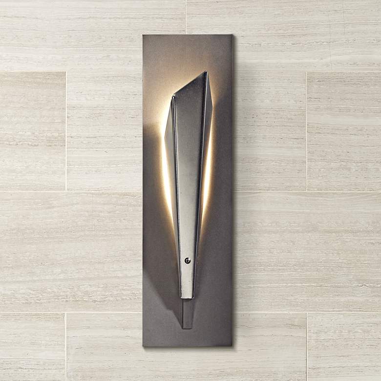 Image 1 Hubbardton Forge Quill 15 1/2" High Platinum LED Wall Sconce