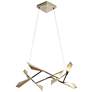 Hubbardton Forge Quill 34"W Soft Gold Square LED Pendant
