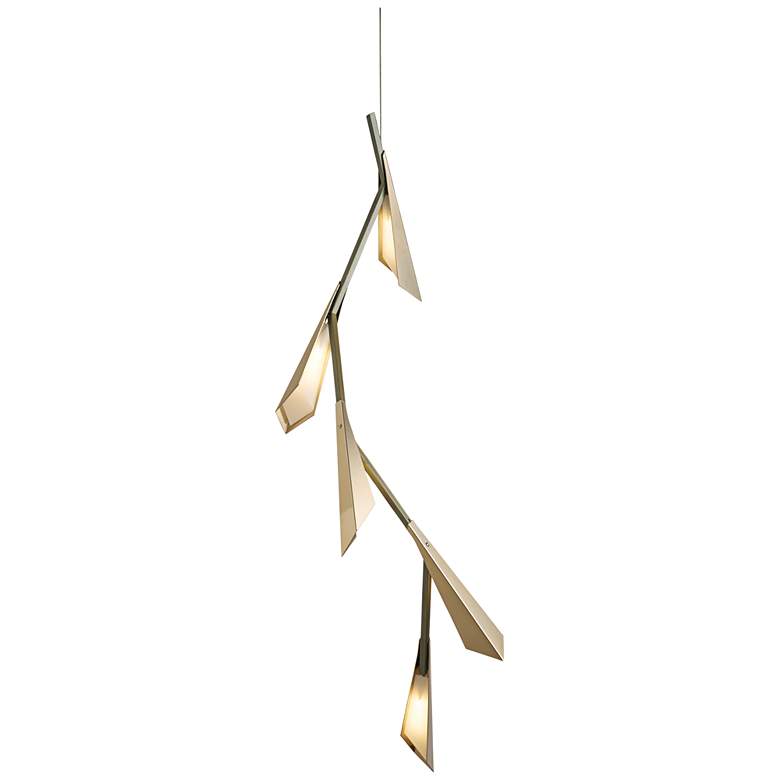 Image 2 Hubbardton Forge Quill 46 1/2"H LED Gold Linear Pendant