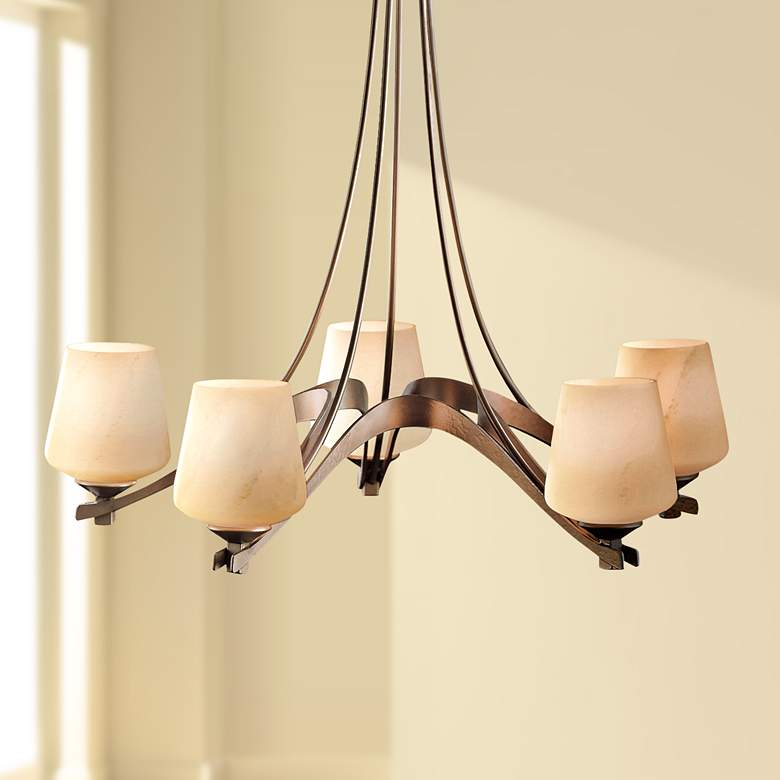 Image 1 Hubbardton Forge Ribbon Collection 28 3/4 inch Wide Chandelier