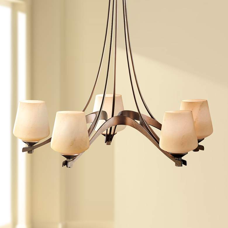 Image 1 Hubbardton Forge Ribbon Collection 28 3/4" Wide Chandelier