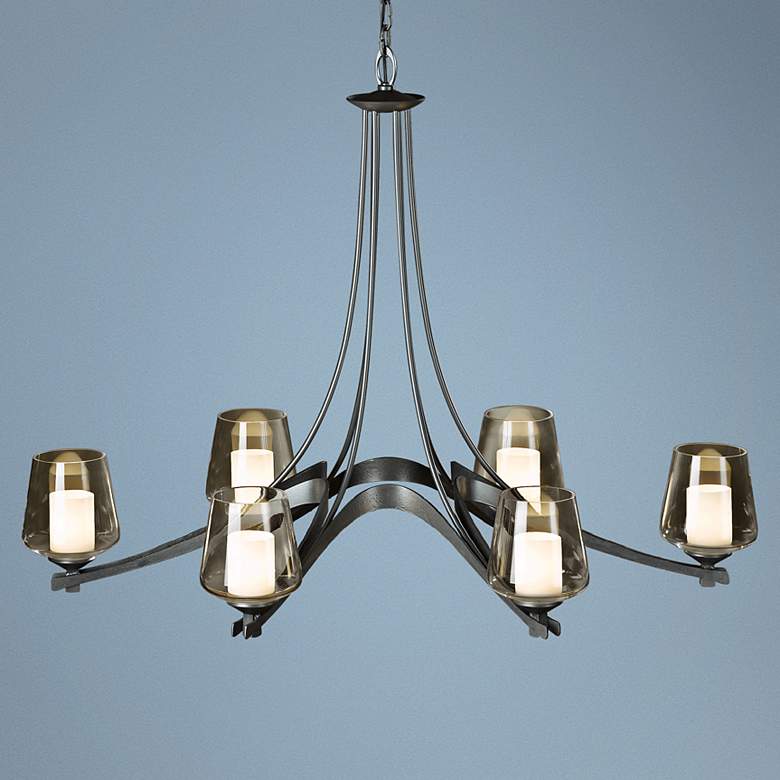Image 1 Hubbardton Forge Ribbon Collection 38 1/2" Wide Chandelier