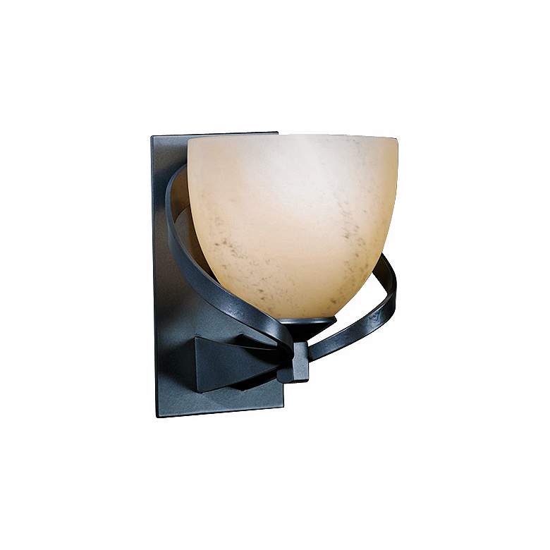 Image 1 Hubbardton Forge Ribbon Stone Glass 8" High Wall Sconce