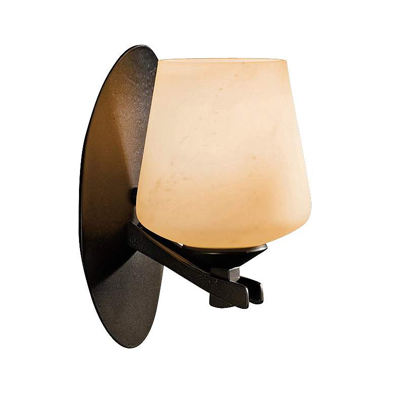 Image 1 Hubbardton Forge Ribbon Stone Glass 9" High Wall Sconce