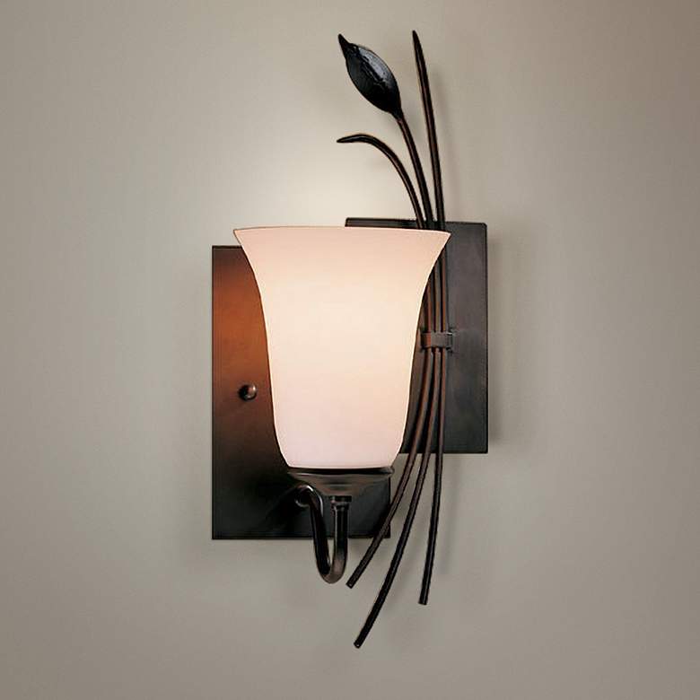 Image 2 Hubbardton Forge Right Side Leaf and Stem Wall Sconce