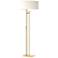 Hubbardton Forge Rook 60" Natural Anna Shade Modern Brass Floor Lamp