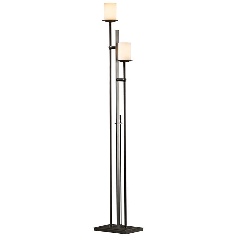 Image 1 Hubbardton Forge Rook Twin Dark Smoke Torchiere Floor Lamp