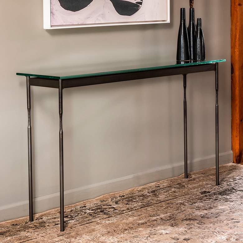 Image 1 Hubbardton Forge Senza 54" Wide Dark Smoke Console Table