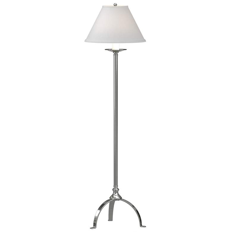 Image 1 Hubbardton Forge Simple Lines 58" Anna Shade Sterling Floor Lamp