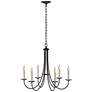 Hubbardton Forge Simple Sweep 26"W Black 6-Light Chandelier
