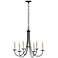 Hubbardton Forge Simple Sweep 26"W Black 6-Light Chandelier