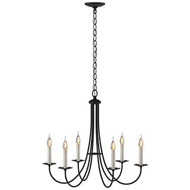 Hubbardton Forge Simple Sweep 26"W Black 6-Light Chandelier