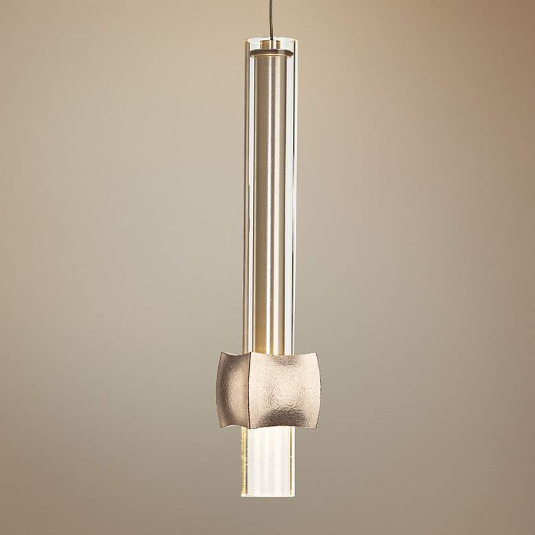 Image 1 Hubbardton Forge Squinch 3"W Gold Block Mini Pendant