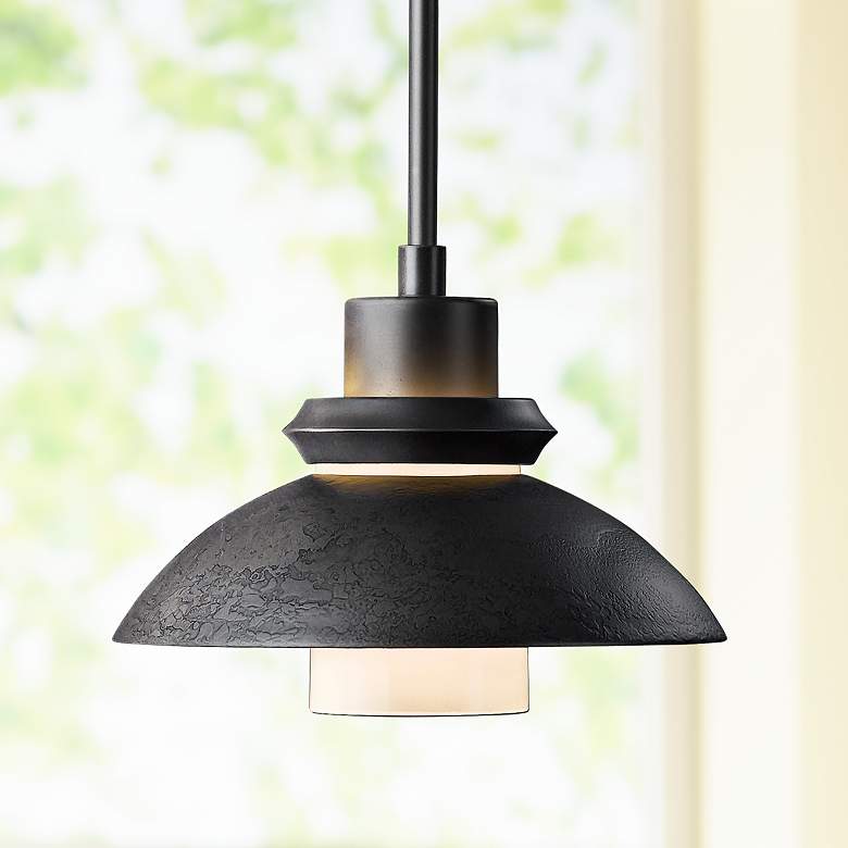 Image 1 Hubbardton Forge Staccato 10 1/2 inchW Dark Smoke Mini Pendant