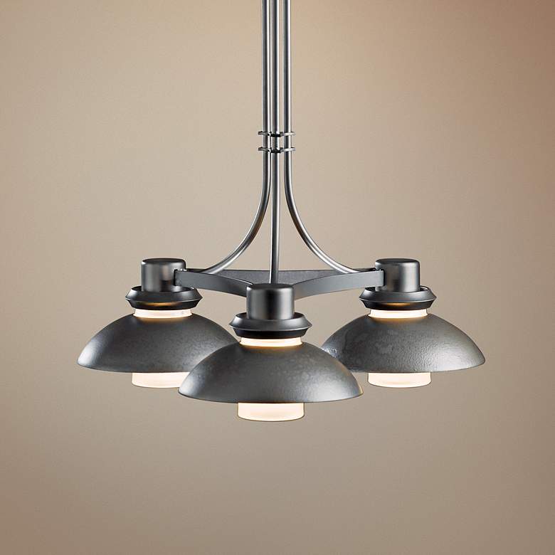 Image 1 Hubbardton Forge Staccato 18" Wide Dark Smoke Chandelier