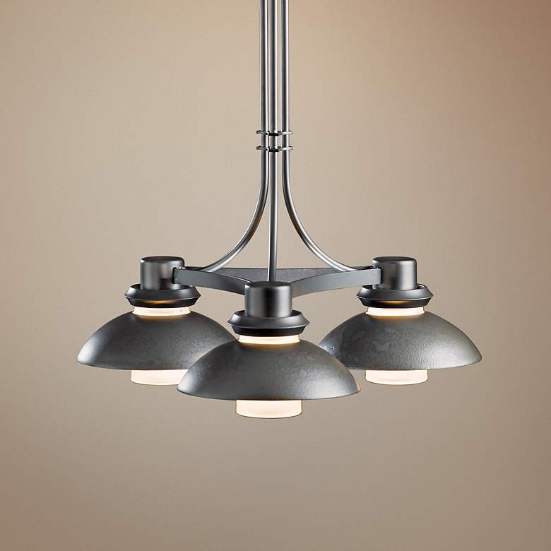 Image 1 Hubbardton Forge Staccato 18 inch Wide Dark Smoke Chandelier