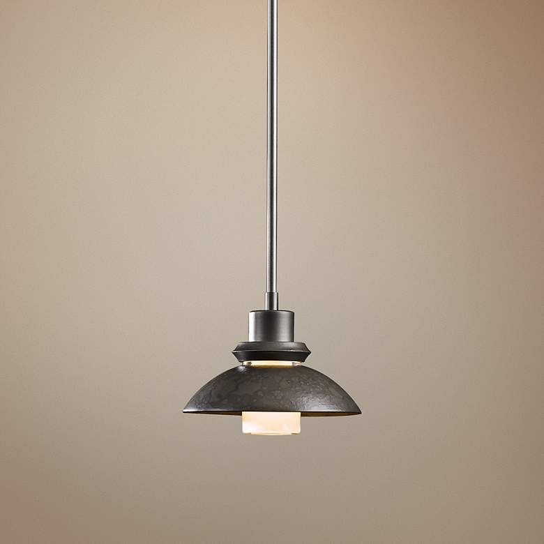 Image 1 Hubbardton Forge Staccato 7 inch Wide Dark Smoke Mini Pendant