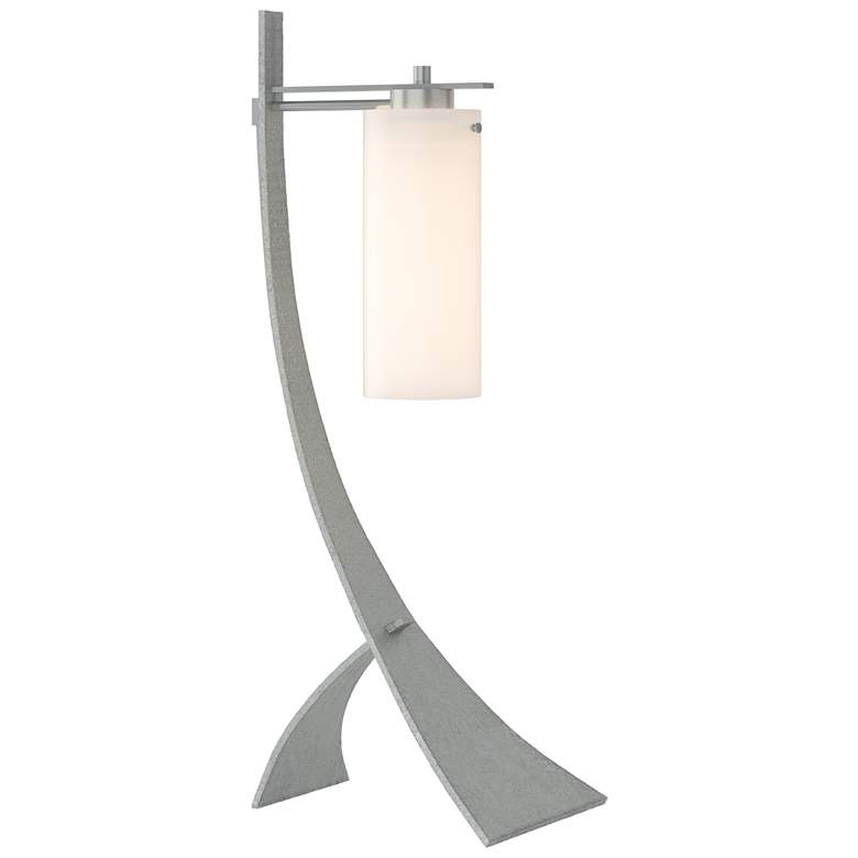 Image 1 Hubbardton Forge Stasis 28 1/4" Vintage Platinum Opal Glass Table Lamp