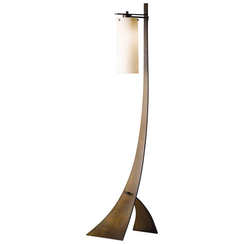 Image 1 Hubbardton Forge Stasis 58.5" Dark Smoke Opal Glass Modern Floor Lamp