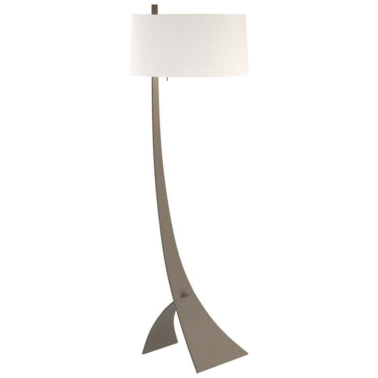 Image 1 Hubbardton Forge Stasis 58 1/2" Anna Shade Dark Smoke Floor Lamp