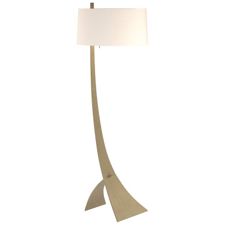 Image 1 Hubbardton Forge Stasis 58 1/2 inch Flax Shade Soft Gold Floor Lamp