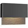 Hubbardton Forge Stratum Dark Sky LED Outdoor Sconce Black Iron Accents