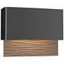 Hubbardton Forge Stratum Dark Sky LED Outdoor Sconce Black Smoke Accents