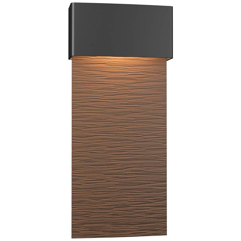 Image 1 Hubbardton Forge Stratum Large Dark Sky LED Outdoor Sconce Black - Bronze