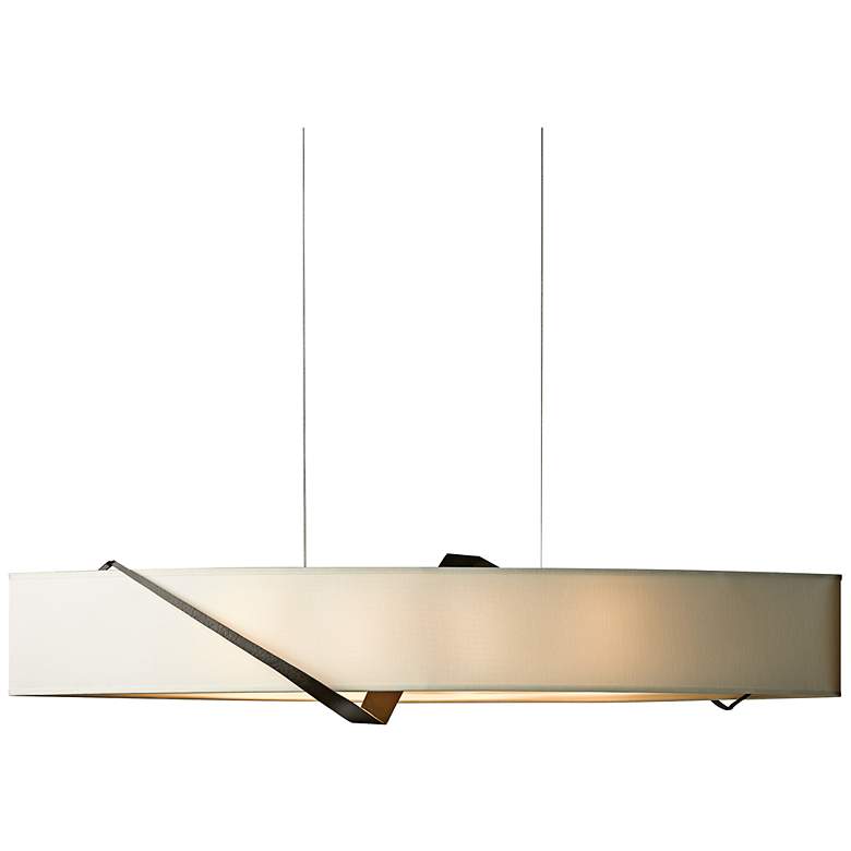 Image 2 Hubbardton Forge Stream 42" Wide Bronze 4-Light Pendant