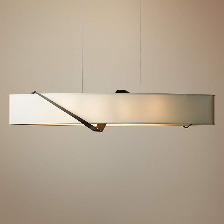Image 1 Hubbardton Forge Stream 42" Wide Bronze 4-Light Pendant