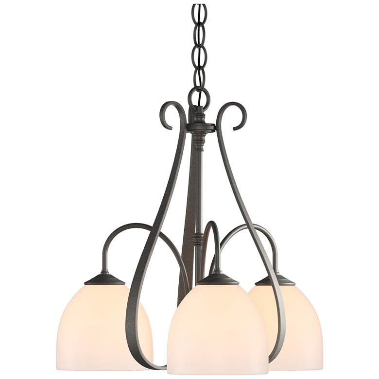 Image 1 Hubbardton Forge Sweeping 18 1/2" Wide Natural Iron 3-Light Chandelier