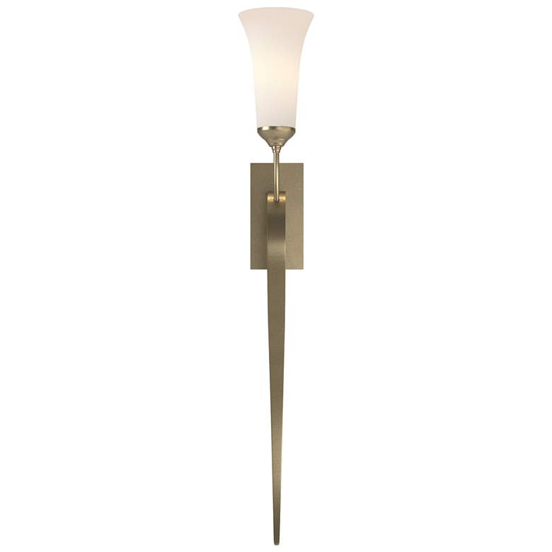 Image 1 Hubbardton Forge Sweeping Taper 29"H Soft Gold Wall Sconce