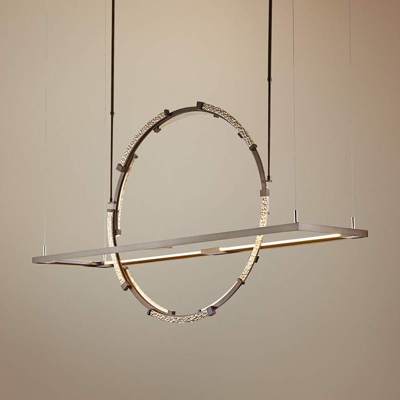 Image 1 Hubbardton Forge Theta 53 1/2"W Bronze LED Pendant Light