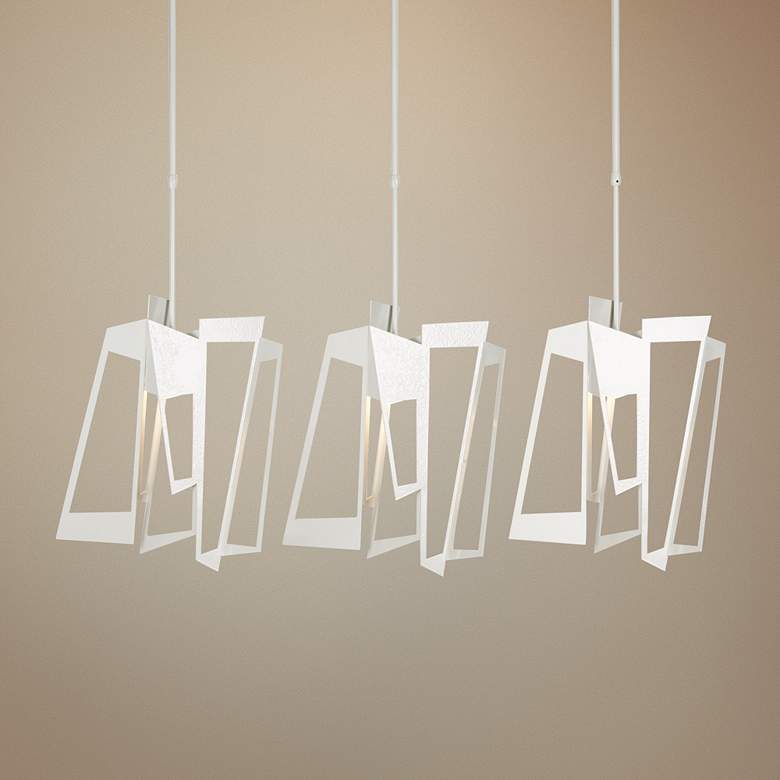 Image 1 Hubbardton Forge Triptic 45"W Gloss White Pendant Light