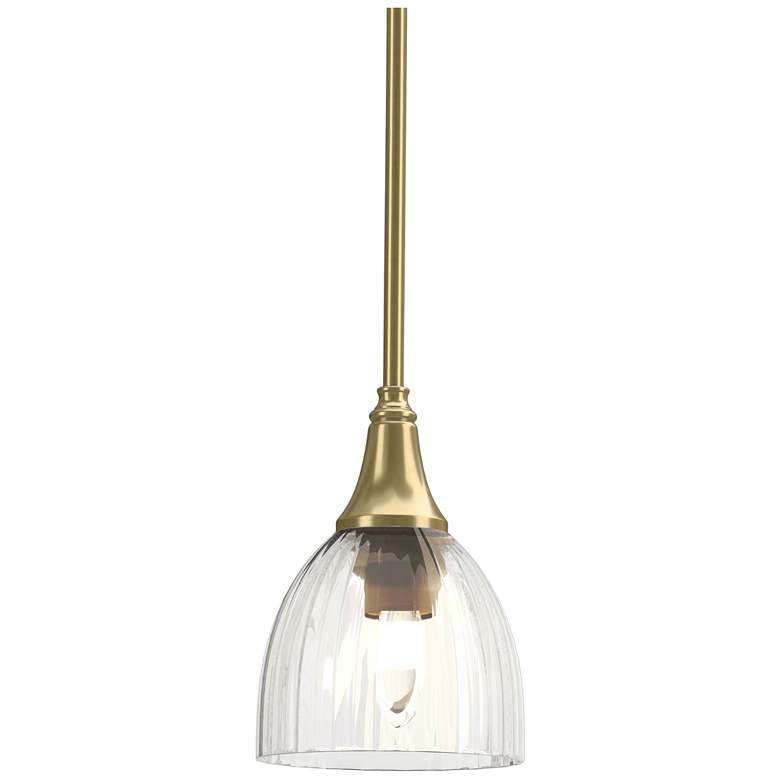 Image 1 Hubbardton Forge Trumpet 6"W Modern Brass Mini Pendant
