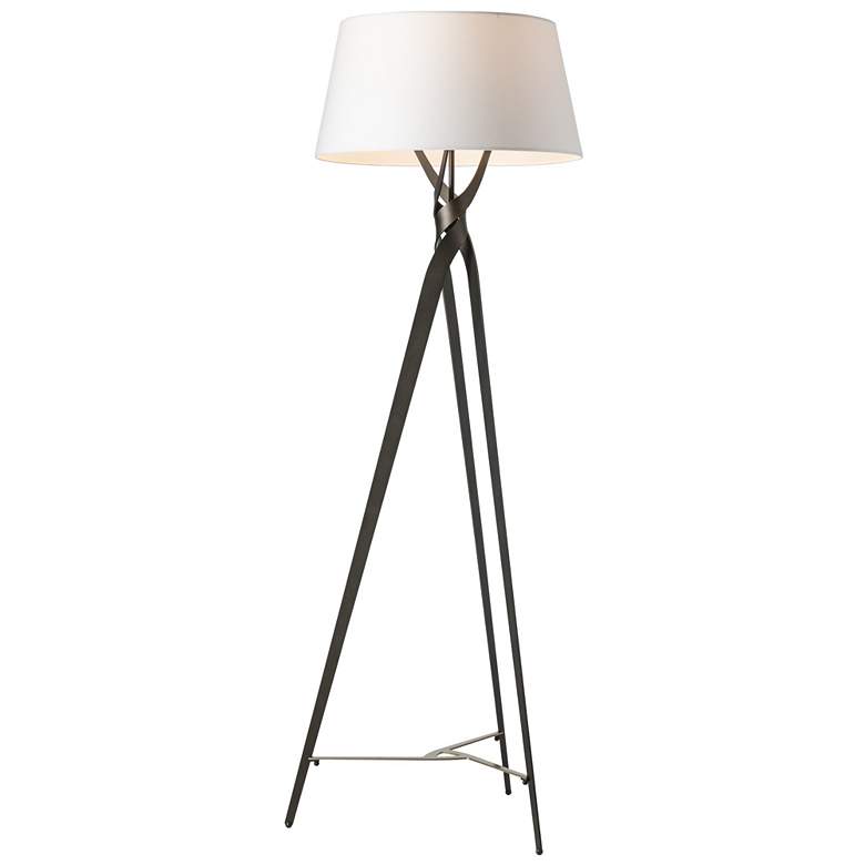 Image 1 Hubbardton Forge Tryst 72 3/4 inch Brass and Bronze Tripod Floor Lamp
