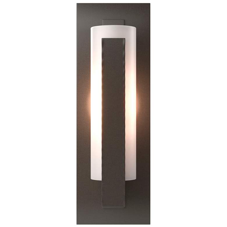 Image 1 Hubbardton Forge Vertical Bar 15"H Dark Smoke Wall Sconce