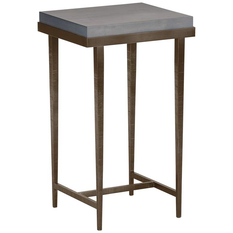 Hubbardton Forge Wick 16&quot;W Gray Wood Bronze Metal Side Table