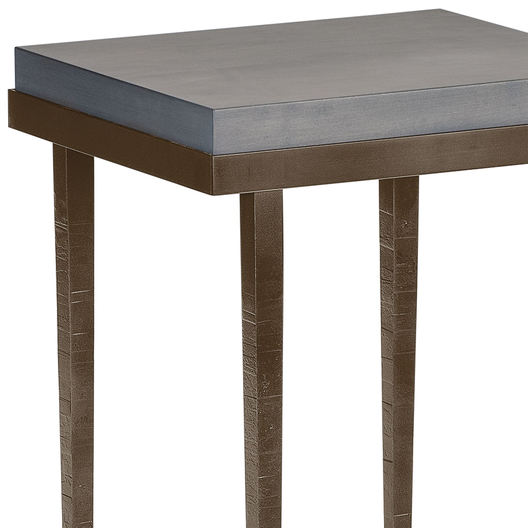 Image 2 Hubbardton Forge Wick 16"W Gray Wood Bronze Metal Side Table more views