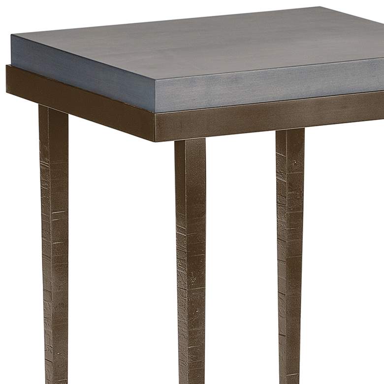 Hubbardton Forge Wick 16 inchW Gray Wood Bronze Metal Side Table more views