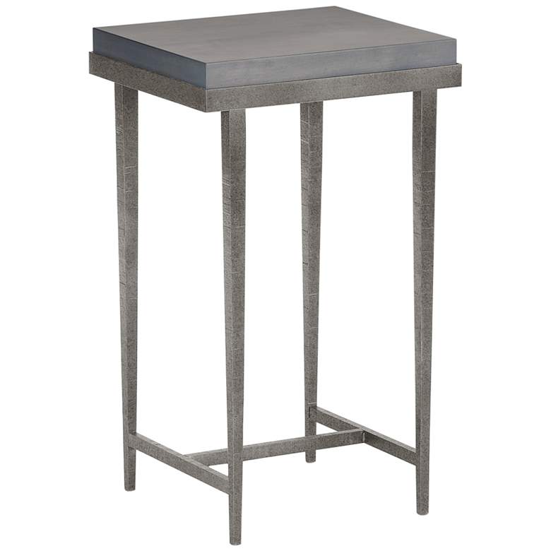 Image 1 Hubbardton Forge Wick 16 inchW Gray Wood Natural Iron Side Table