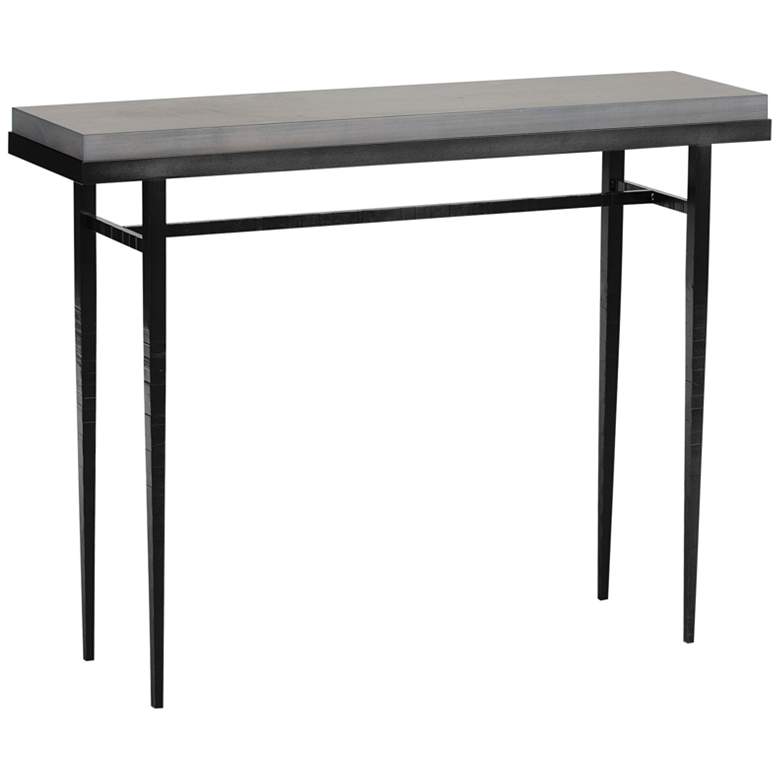 Image 1 Hubbardton Forge Wick 42 inchW Black Console Table with Gray Top