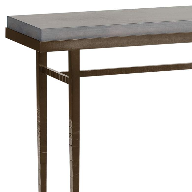Hubbardton Forge Wick 42&quot;W Bronze Console Table w/ Gray Top more views