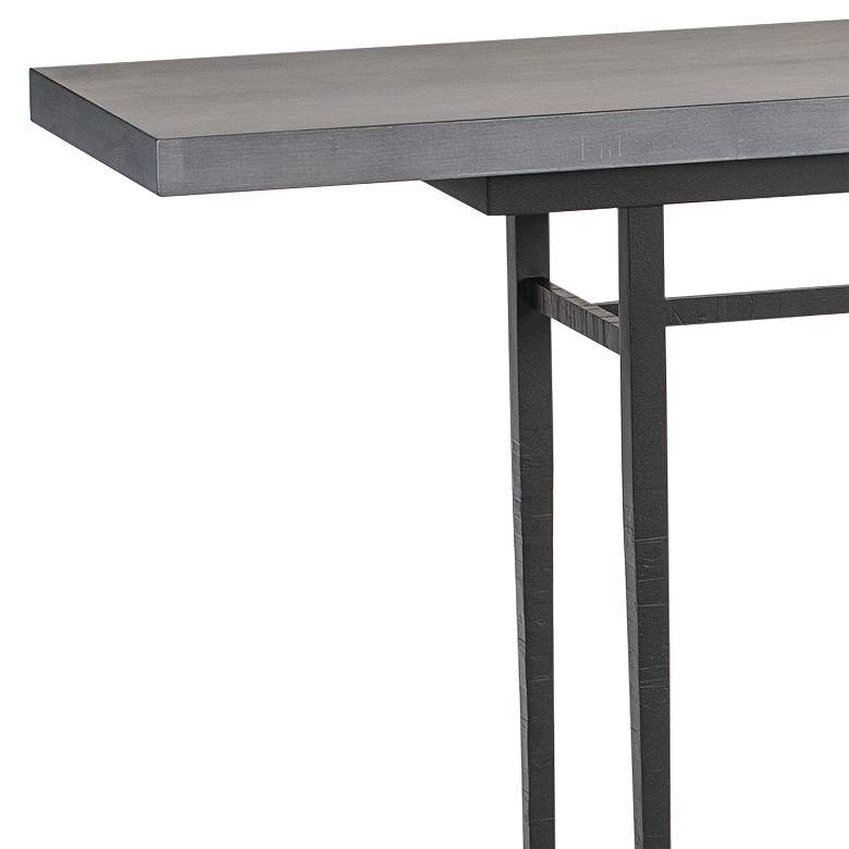 Image 3 Hubbardton Forge Wick 60"W Black Console Table with Gray Top more views