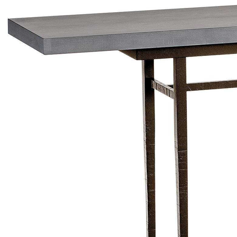 Image 2 Hubbardton Forge Wick 60 inchW Bronze Console Table w/ Gray Top more views