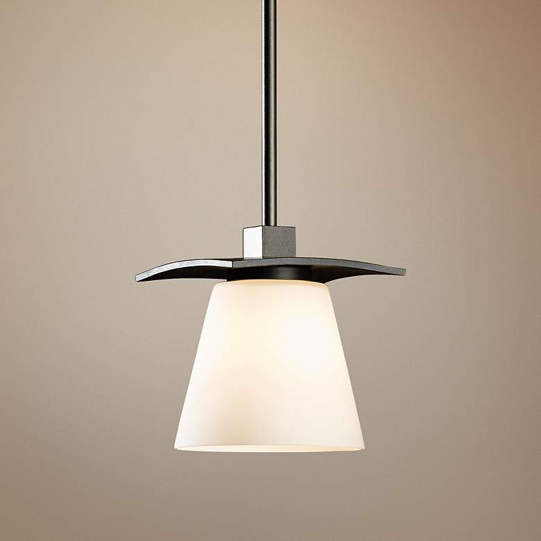 Image 1 Hubbardton Forge Wren 5" Wide Stone Glass Mini Pendant