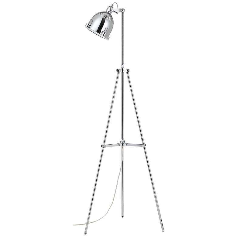 Image 1 Hubble Polished Chrome Adjustable Tripod Floor Lamp