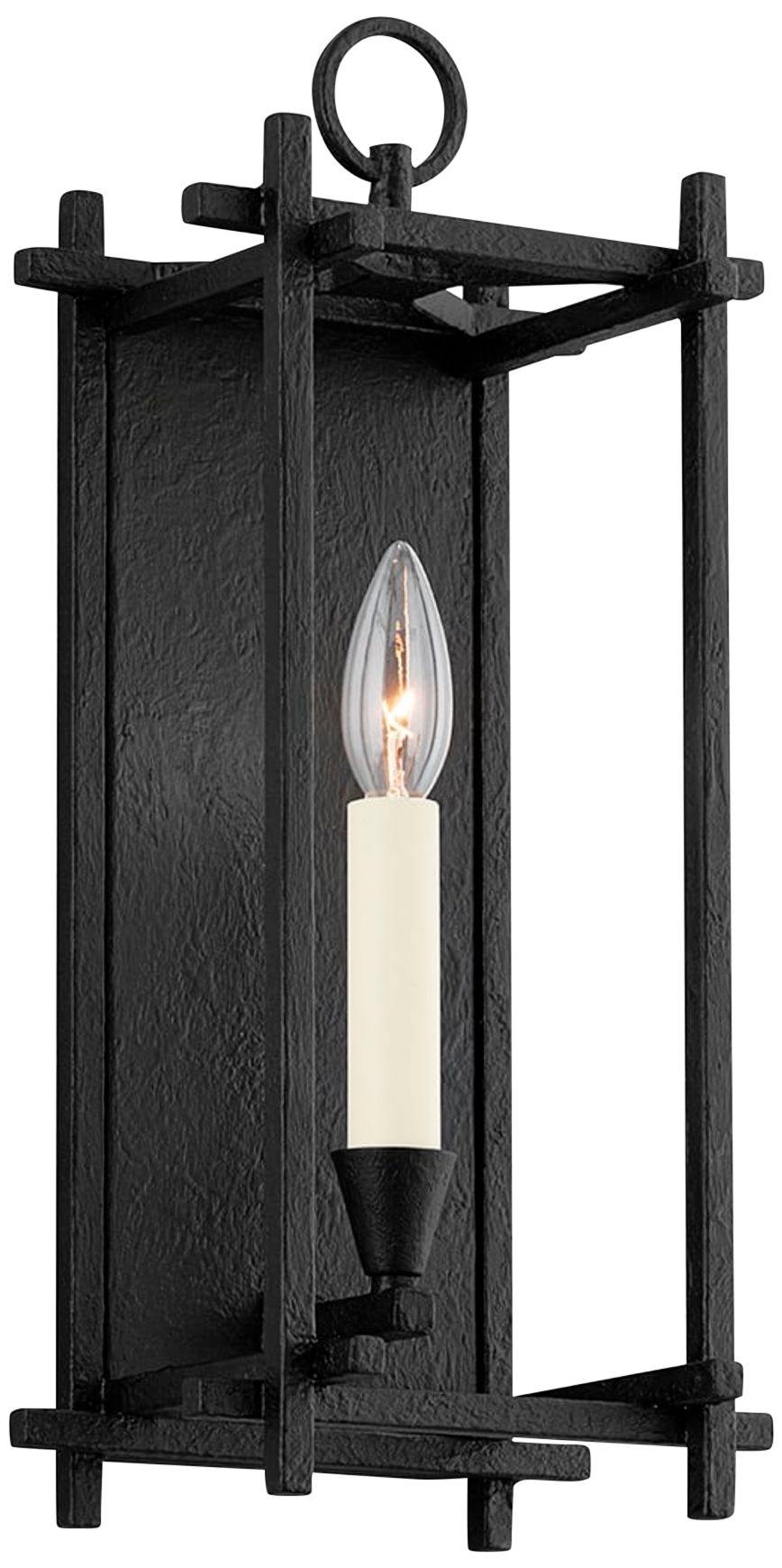 Huck 16 3/4" High Black Iron Wall Sconce